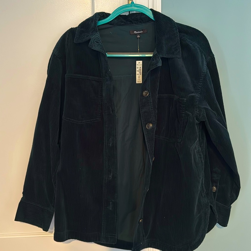 Madewell dark green corduroy shacket